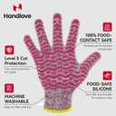 HandLove Cut Resistant Gloves, 100% Food Contact Safe, CE Level 5 Premium Protective Cutting Gloves (Pink)