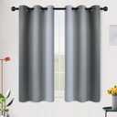 SimpleHome Ombre Room Darkening Curtains 54 inches Length for Bedroom,Grommet Gradient Light Blocking Grey Gradient Window Curtains for Living Room,2 Panels, 42x54 inches