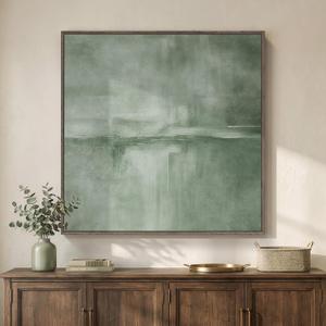 Large Framed Sage Green Abstract Wall Art for Living Room Decor, 36x36 In | Oversized, Canvas prints, Abstract pictures, Sage green, Modern minimalist artwork, Square Paintings, Bedroom wall decor