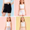 4 Pack Girls Bike Shorts Under Dress Ice Silk Safety Shorts for Toddler Kids Cartwheel Dance Summer (Black,white,pink,gray) size is 7-8 Years