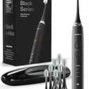 Aquasonic Black Series Ultra Whitening Toothbrush ADA Accepted Electric Toothbrush- 8 Brush Heads & Travel Case 40,000 VPM Electric Motor & Wireless Charging - 4 Modes w Smart Timer (1 Count (Pack of 1)