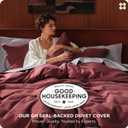Bedsure Cotton Duvet Cover Queen - 100% Cotton Waffle Weave Maroon Red Duvet Cover Queen Size, PureWoven Breathable Bedding Set for All Season, 3 Pieces, 90"x90"