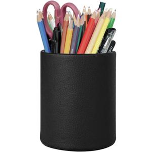 Pen Holder for Desk Pencil Organizer Cute Cup Holders Aesthetic (Black, 3.94" x3.15" x3.15")
