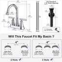 Bathroom Faucets for Sink 3 Hole, Hurran 4 inch Chrome Bathroom Sink Faucet with Pop-up Drain and Supply Hoses, Stainless Steel Lead-Free 2-Handle Centerset Utility Faucet for Sink Vanity RV