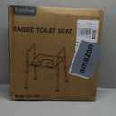 Toilet Seat Riser for Seniors, Raised Toilet Seat with Handles, Adjustable Height & Width, 400lb Handicap Elevated Toilet Seat, Fit Any Toilet (Grey)