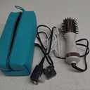 4-in-1 Travel Dual Voltage Hair Dryer Brush Blow Dryer Brush,Portable 2 inch Mini Hot Air Brush,Travel Hair Styler/Volumizer/Straightener/Curler,110-240V European Blow Dry Brush with EU&UK Plug (White & Rose Gold)