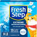 Fresh Step Extreme Clumping Litter With Febreze Freshness, Mountain Spring Scent Clumping Cat Litter With Odor Control, 14 lb. Box