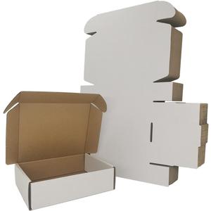 50 Pack 7x6x2'' Small Shipping Boxes, White Corrugated Cardboard Literature Mailers, Mailing Packaging Supplies for Small Business (W762-50)