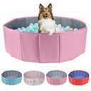 Dog Ball Pit, Foldable Balls Pit for Dogs, Balls Pit for Dog, Ball Pit for All Types of Dogs, Suitable for Indoor and Outdoor Activities (39.37inches in Diameter,Pink,No Ball Included)