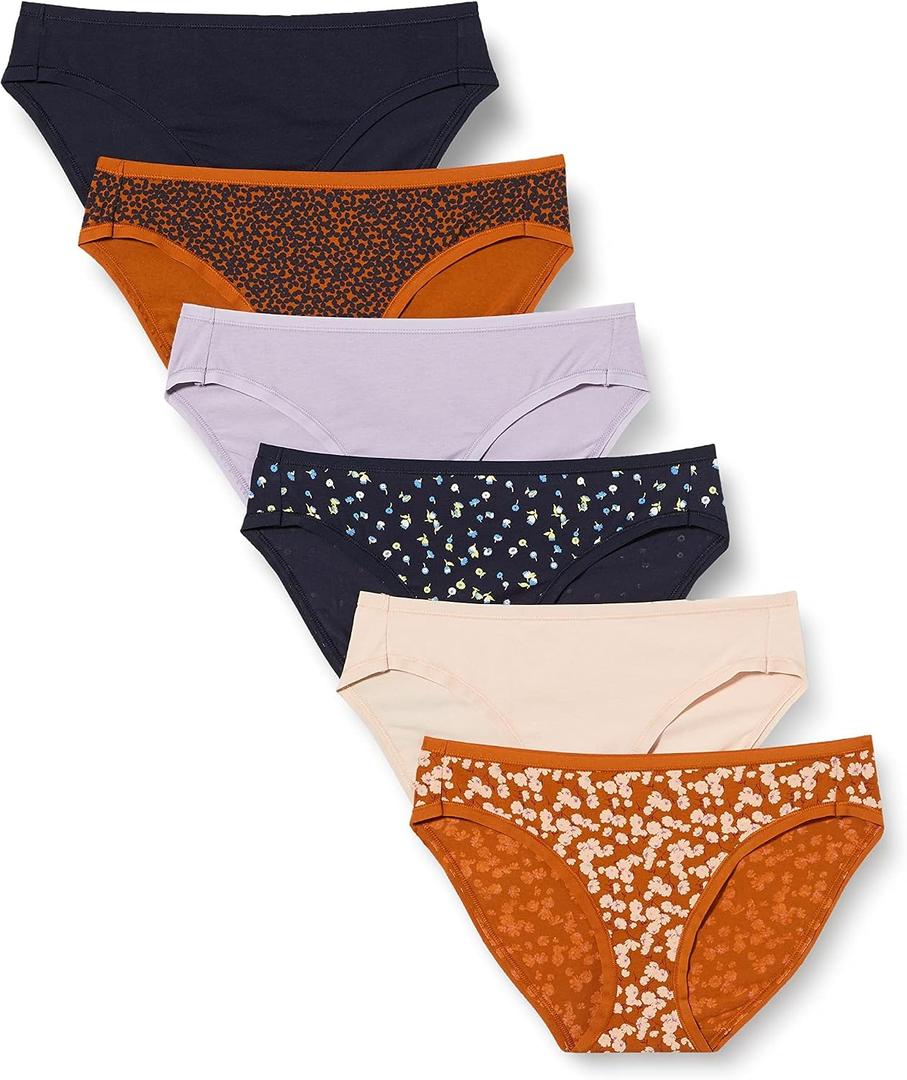Amazon Essentials Women's Breathable Cotton Bikini Brief Underwear with Full Coverage, Multipacks (XL)