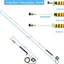24FT Aluminum Telescoping Pressure Washer Wand with Power Washer Extension Wand, Gutter Cleaner Attachment, Brush Head, 7 Spray Nozzle Tips, 3 Hose Inlet Adapters and Support Harness1