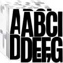 5 Inch Letter Stickers, 122 Pieces Self Adhesive Alphabet Number Sticker for Mailbox, Door, Truck and Outdoor, Waterproof Sticky Vinyl Symbol Stickers for DIY(12 Sheet Black)