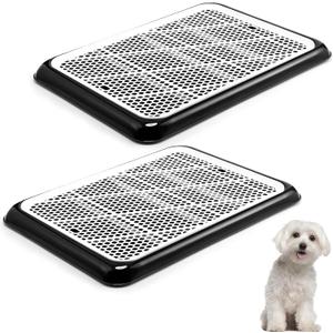 Mifoci 2 Pcs Dog Pee Pad Holder Potty Tray Portable Dog Litter Box Toilet Training for Indoor Outdoor Small Medium Large Pet Puppy(19.7 x 14.2 Inch)