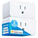 meross Smart Plug Mini, 15A & Reliable Wi-Fi, Support Apple HomeKit, Siri, Alexa, Echo, Google Assistant and Nest Hub, App Control, Timer, No Hub Needed, 2.4G WiFi Only, 2 Pack
