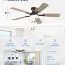 ZMISHIBO 42 Inch Ceiling Fan with Light, App&Remote Control, Flush Mount Low Profile, Dimmable 20W LED Light, Quiet Reversible Motor for Bedroom, Living Room, Apartment, Brown