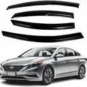 Fits Hyundai Sonata 2011 2012 2013 2014 Acrylic Safe Smoke Window Visor Set - Sun, Rain, and Vent Protection, 4-Piece Tape-On Window Deflector Guard Kit, 2mm Thickened