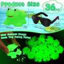 Halloscume 36 Pack Rubber Frogs Squeak and Floating Mini Glow in The Dark Frogs with Glasses Cute Swimming Bathtub Toy for Spring Party Favor