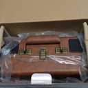 Victrola Journey Bluetooth Portable Suitcase Record Player  with Built-in Speakers, 3 Speed Vinyl Record Player, RCA Out, Headphone Jack (Brown)