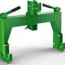 3-Point Quick Hitch for Tractors with 3000 LBS Lifting Capacity, Compatible with Category 1 and 2 Tractors, Attachment Between Lower Arms, Includes 2 Receivers, Green