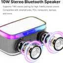 S300 Bluetooth Speaker, Wireless Speaker with 15W Wireless Charging, 13-Color Night Light, Alarm, White Noise, Radio, 10W Stereo, TWS, BT5.3, Portable Speaker for Home Office Bedroom, White