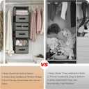 GRANNY SAYS Hanging Closet Organizer 6 Shelves, Closet Organizers and Storage with 5 Drawers, 6 Side Pockets Closet Hanging Organizer, Hanging Storage Organizer for Closet, Baby Clothes, Gray (Inseparable)