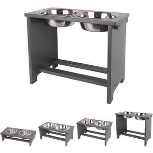 HTB Elevated Dog Bowls,Raised Dog Bowl Stand with 2 Stainless Steel Bowls,Elevated Raised DogBowls for Large Medium Small Sized Dogs