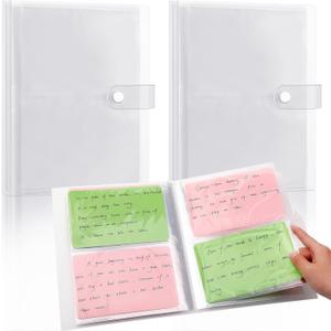 Eaasty 2 Pcs 4x6 Index Card Holder Index Card Binder Notecard Organizer Booklet Folder for Recipe, Flashcard, 80 Sheets 160 High Capacity
