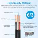 6/3 NM-B Wire with Ground - 100FT 6 Gauge Non-Metallic Sheathed Cable Pure Copper 6 AWG 3 Conductor Residential Indoor Wire for Outlets, Switches and Other Loads etc.