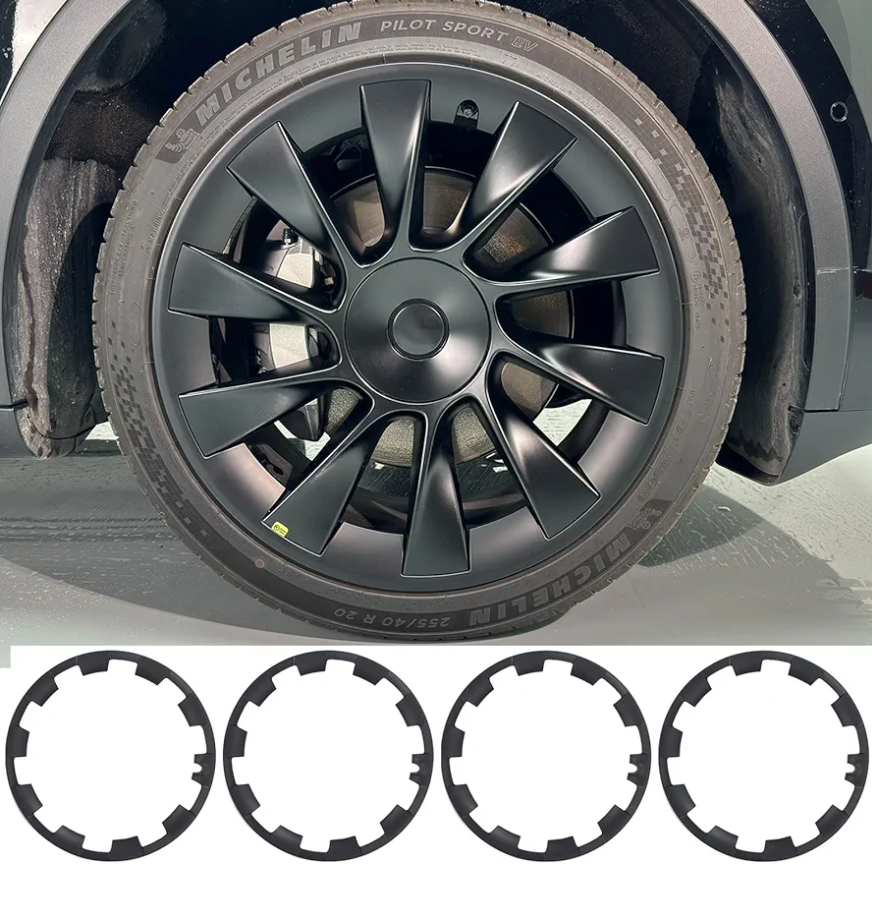 Brand: KALOFOR
for Tesla Model Y 20 Inch Wheel Rim Protector Hubcaps Induction Wheels Rim Cover Tire Trim Rings Matte Black 4Pcs Model Y Accessories