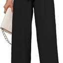 KORSIS Women's Wide Leg Lounge Pants Lightweight High Waisted Loose Work Elastic Casual Outfits Trousers with Pockets (Large, Black)