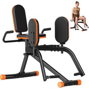 HXD-ERGO Hip Abductor Machine for Home Gym, 6-Level Glute Machine & Thigh Workout Equipment, Booty Builder with Plush Padding, Compact Leg Exercise Euipment for Women & Men (Orange( Only Abduction))