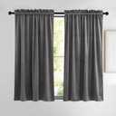 NICETOWN Living Room Grey Velvet Curtains, Sound and Sunlight Reducing Heavy Matt Rod Pocket Drapes/Panels for Kitchen Small Window (2 Panel Per Pack, 54 inches Long)