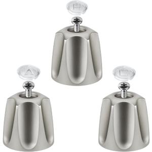 Coolfell Metal Shower Knobs 3 Piece Replacement, Compatible with Price Pfister Shower Verve and Faucet Handle, Shower Knob for 12 Tooth 9.5mm Valve stem, Height 2.35 in Width 2.35 in (Brushed Nickel)