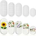 COMNICO Resin Tray Molds, 5 Pcs Silicone Jewelry Holder 4 Sizes Oval Bowl Epoxy Resins Container Molds for Home Decor Crafts DIY Resin Casting Tray