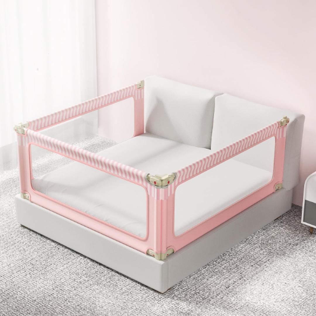 Luottega.Venezi Bed Rail for Toddlers, Lightweight Safety Adjustable Bed Rail, Breathable Mesh Fabric for Baby Bed Rail Guard, Suitable for All Types of Beds-1PC(Pink Strip, 71IN)
