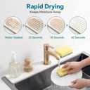 Stone Faucet Mat for Kitchen Sink-Diatomite Drying Stone Mat& Sink Protector,Quick Dry Water Absorbing Stone Tray ,Sink Splash Guard for Kitchen Counter & Bathroom Counter(White, 23.6"X3.9")