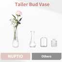 NUPTIO Glass Bud Vases Centerpiece: 6 Pcs Small Flower Vase for Wedding in Bulk - Cute Clear Ribbed Vase for Party Events Home Table Decor