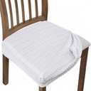 Adabana Seat Covers for Dining Room Chairs Set of 6, Removable Washable Chair Covers Seat Slipcover Protector, White