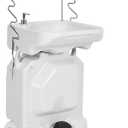 YITAHOME Portable Camping Sink, 38 L Handwashing Station with Adjustable Wash Basin, Soap Dispenser, Metal Handle, Large Wheels for Outdoor, Travel, Boat, Gather, Garden, Worksite, White