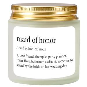 Vellsenne Scented Candle Maid of Honor Proposal Gifts - Lavender Soy Wax Candle - Bridesmaid Proposal Gift - Will You be My Maid of Honor Gifts for Friends Girls Women 4oz