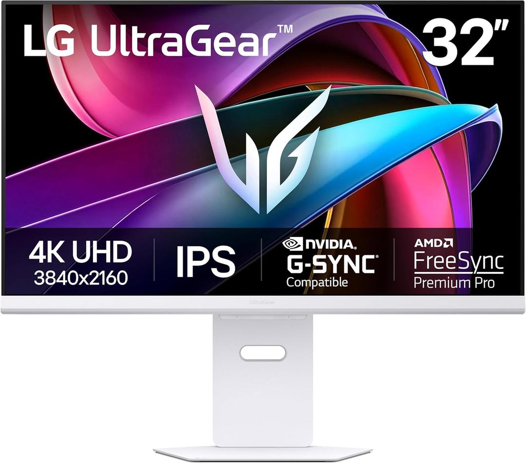 LG 32G810SA-W 32-inch Ultragear 4K UHD (3840 x 2160) IPS Gaming Monitor, 144Hz, 1ms, NVIDIA G-Sync Compatible, AMD FreeSync Premium, VESA DisplayHDR 400, HDMI, DisplayPort, USB Type-C, White | NVIDIA G-Sync Compatible, HDMI, DisplayPort, USB Type-C, 144Hz, AMD FreeSync Premium, VESA DisplayHDR 400, (3840 x 2160)