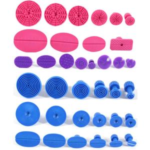 Car Body Dent Removal Pulling Tabs 36Pcs Different Size Dent Repair Puller Tabs Paintless Repair Kits Puller Glue Tabs Puller Tabs Dent Suction Cup