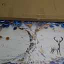 imjiayu Oversized Blue Tree Wall Art, Abstract Deer Canvas, Modern Nature, 57"L x 29"W