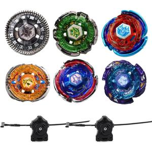 Gyros 6 Pack Bey Burst Battling Tops Metal Fusion Starter Set with Stickers Two Launchers