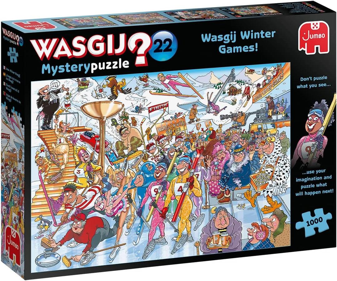 Jumbo, Wasgij, Mystery 22 - Wasgij Winter Games!, Unique Collectable Jigsaw Puzzle for Adults, 1,000 Piece
