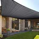 LOVE STORY 12' x 16' Sun Shade Sail Rectangle Sunshade UV Block Patio Shade Sail for Garden Backyard, Graphite Grey