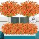 AGIRL 16 Bundles Artificial Fall Flowers Outdoor Indoor Decoration,No Fade Autumn Fake Plastic Plants with Eucalyptus Leaves,Faux Mums for Thanksgiving Garden Front Door Porch Patio Fall Decor