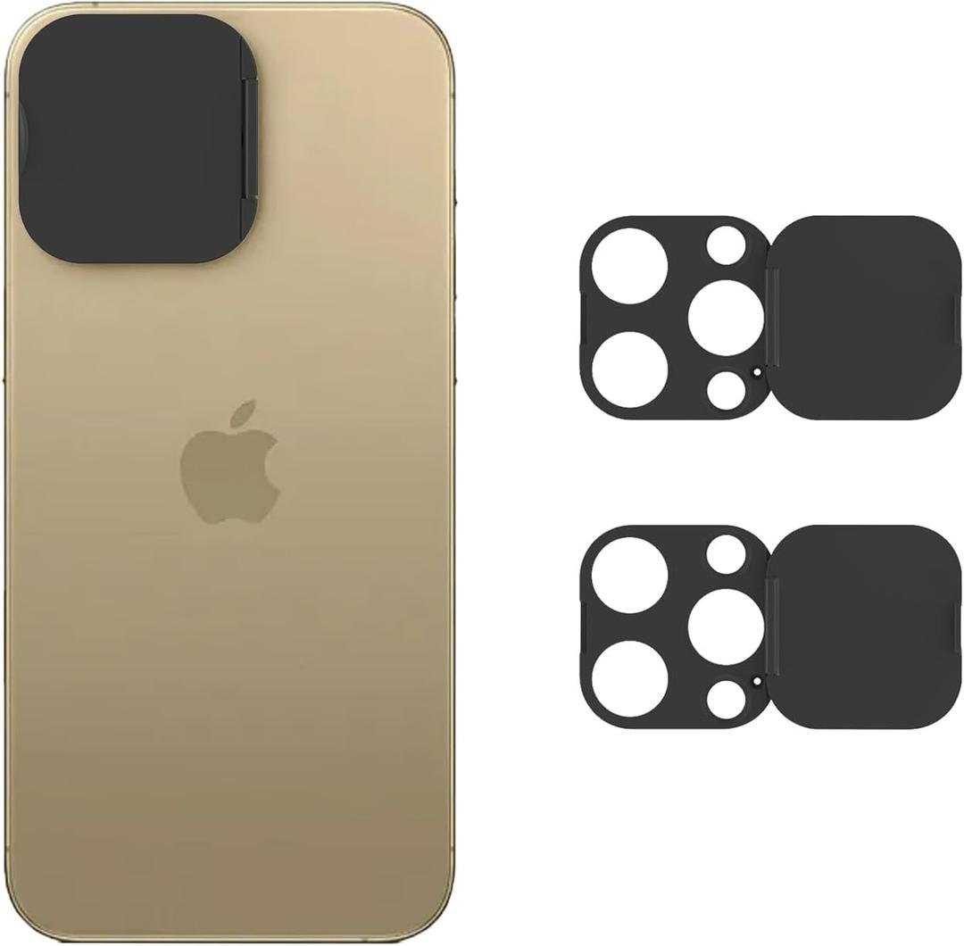 Phone Camera Lens Cover Compatible for Phone 16 Pro/ 16 Pro Max,Camera Lens Protector to Protect Privacy and Security,Strong Adhesive Black-2 Pack