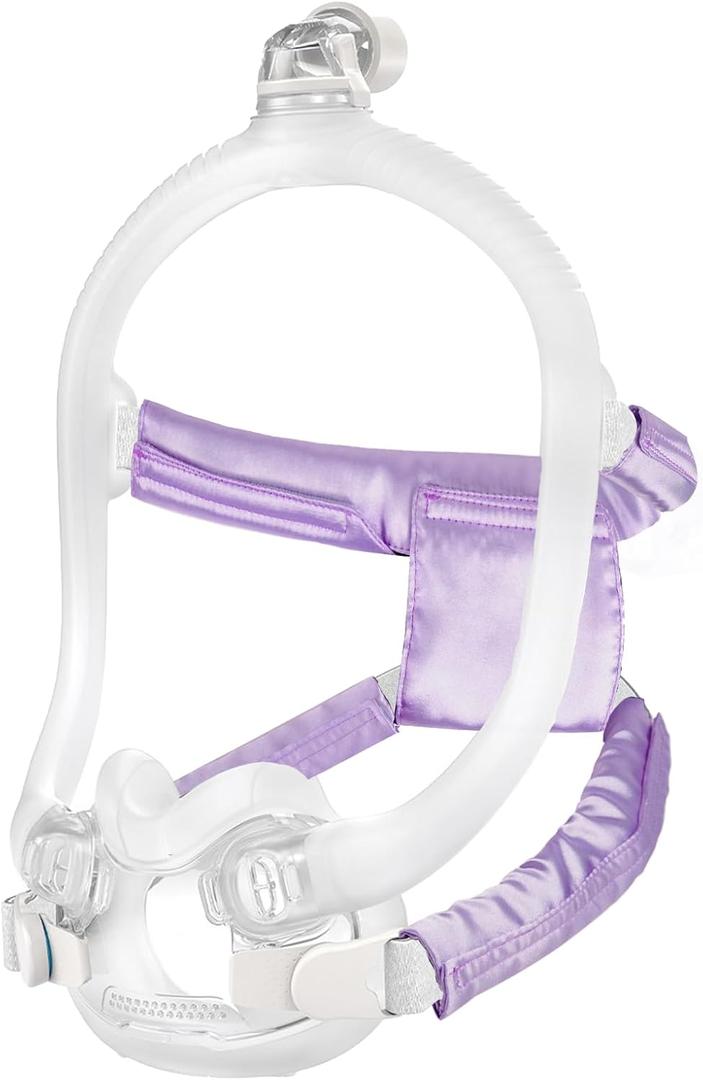 3 PCS Satin CPAP Mask Strap Covers, Comfortable CPAP Strap Covers, Silky CPAP Mask Cushions to Fit F30i Headgear, Anti Wrinkle CPAP Hair Protector for Reducing Red Marks (Light Purple)