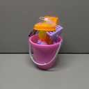 Beach Bucket Toy Set 9 Piece 1 Bucket 2 Shovels 1 Rake 5 Sand Molds